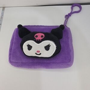 Sanrio Plush Pouch in Purple with KUROMI Character Design